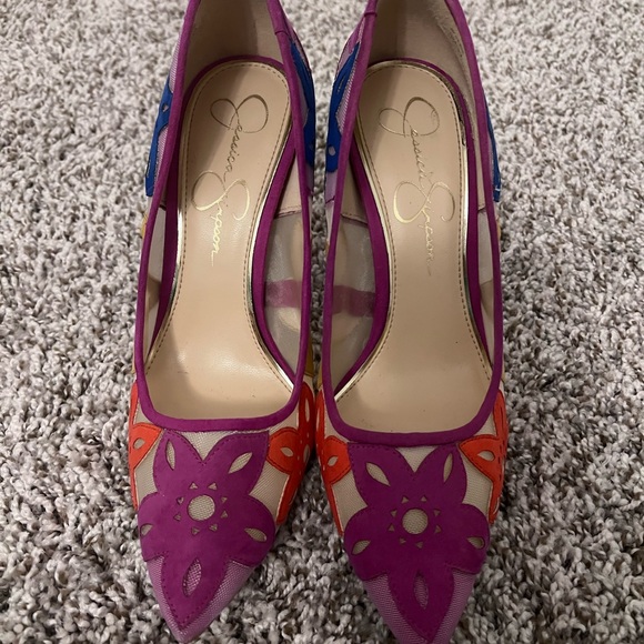 Colorful Floral Women's Heels - Picture 2 of 5